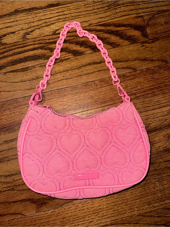 Madden Girl Handbags - Madden Girl Pink Heart-Quilted Mini Shoulder Bag